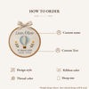 Hot Air Balloon and Floral Wreath Design: Custom Birth Announcement Gift