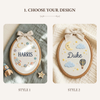 Personalized Hand-Embroidered Space Name Hoop: Planets, Stars, Rocket Décor