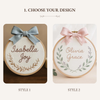 Handmade Floral Name Embroidery Hoop: Custom Nursery Decor