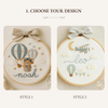 Hand-Embroidered Baby Name Hoop: Hot Air Balloon Nursery Decor