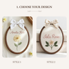 Hand-Embroidered Botanical Name Hoop: Daisy Floral Nursery Decor