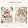 Hand-Embroidered Rainbow Name Hoop: Custom Nursery Wall Art