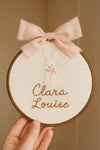 Embroidered Baby Name Hoop, Floral Nursery Decor, Personalized Gift
