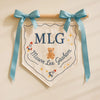 Hand-Embroidered Baby Name Banner: Floral & Animal Nursery Decor
