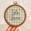 Hand Embroidered Baby Name Sign: Floral Nursery Decor, Keepsake Gift
