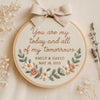 Personalized Wedding Embroidery Hoop: Custom Floral Name & Date
