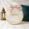 Hand Embroidered Baby Name Hoop: Custom Nursery Keepsake