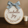 Handmade Floral Name Embroidery Hoop: Custom Nursery Decor