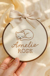 Embroidered Baby Name Hoop, Floral Nursery Decor, Personalized Gift