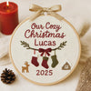 Personalized Baby's First Christmas Ornament: Embroidered Name Hoop