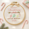 Personalized Baby's First Christmas Ornament: Embroidered Name Hoop