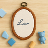 Hand-Embroidered Baby Name Hoop: Personalized Nursery Decor