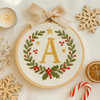 Personalized Baby's First Christmas Ornament: Embroidered Name Hoop