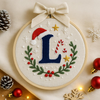 Personalized Baby's First Christmas Ornament: Embroidered Name Hoop