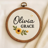 Floral Baby Name Embroidery Hoop: Custom Nursery Decor