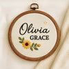 Floral Baby Name Embroidery Hoop: Custom Nursery Decor
