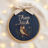 Hand Embroidered Floral Name Hoop: Custom Baby Keepsake