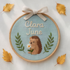 Personalized Hedgehog Embroidery Hoop: Baby Name Nursery Decor, Embroidered Wall Art