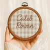 Personalized Baby Name Announcement Hoop: Embroidered Nursery Keepsake, Wall Hanging