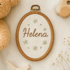 Hand-Embroidered Baby Name Hoop: Floral Nursery Decor