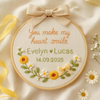 Personalized Wedding Embroidery Hoop: Floral Anniversary Keepsake