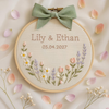 Personalized Wedding Embroidery Hoop: Floral Anniversary Keepsake