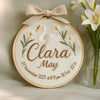 Floral Baby Name Embroidery Hoop: Personalized Nursery Decor with Swan
