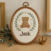 Hand-Embroidered Bear Baby Name Hoop: Nursery Decor Gift