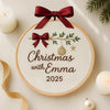 Personalized Baby's First Christmas Ornament: Hand-Embroidered Name Hoop