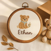Personalized Baby Name Hoop: Embroidered Giraffe Nursery Decor