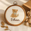 Personalized Baby Name Hoop: Embroidered Giraffe Nursery Decor