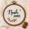 Floral Baby Name Embroidery Hoop: Custom Nursery Decor