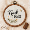 Floral Baby Name Embroidery Hoop: Custom Nursery Decor