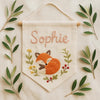 Personalized Embroidered Elephant & Baby Name Banner: Woodland Animal Nursery Decor