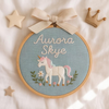 Personalized Hedgehog Embroidery Hoop: Baby Name Nursery Decor, Embroidered Wall Art