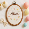 Hand-Embroidered Baby Name Hoop: Floral Nursery Decor