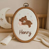 Hand-Embroidered Bear Baby Name Hoop: Nursery Decor Gift