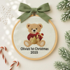 Personalized Baby's First Christmas Ornament: Embroidered Baby Bear Keepsake