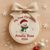Personalized Baby's First Christmas Embroidery Hoop Ornament: Keepsake Gift