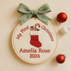 Personalized Baby's First Christmas Embroidery Hoop Ornament: Keepsake Gift