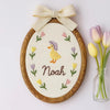 Personalized Baby Name Embroidery Hoop: Floral Goose Nursery Decor