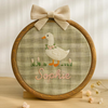Custom Goose Embroidered Baby Name Hoop: Newborn Announcement