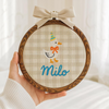 Custom Goose Embroidered Baby Name Hoop: Newborn Announcement