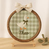 Handmade Goose Name Embroidery Hoop: Baby Girl Birth Announcement