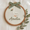 Handmade Goose Name Embroidery Hoop: Baby Birth Announcement