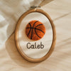 Personalized Needle Felt Sports Ball Hoop: Embroidered Baby Name Sign