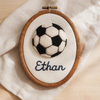 Personalized Needle Felt Sports Ball Hoop: Embroidered Baby Name Sign