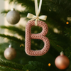 Custom Knitted Wire Letter for Christmas Tree: Soft Cotton Initial Ornament