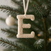 Custom Knitted Wire Letter for Christmas Tree: Soft Cotton Initial Ornament