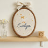 Custom Baby Name Hoop with Goose Embroidery: Handmade Nursery Wall Decor